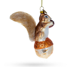 Load image into Gallery viewer, Squirrel on Acorn Glass Christmas Ornament