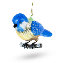 Load image into Gallery viewer, Bluebird Winter Woodland Glass Christmas Ornament