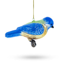 Load image into Gallery viewer, Bluebird Winter Woodland Glass Christmas Ornament