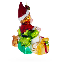 Load image into Gallery viewer, Elf and Deer Glass Christmas Ornament