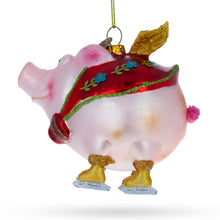 Load image into Gallery viewer, Flying Pig Superhero Glass Christmas Ornament