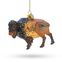 Load image into Gallery viewer, Walking Bison Glass Christmas Ornament