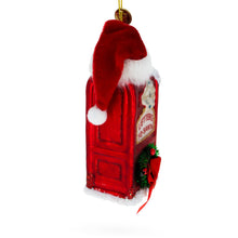 Load image into Gallery viewer, Red Santa Mailbox with Wreath Glass Christmas Ornament