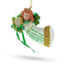 Load image into Gallery viewer, Celtic Irish Angel Glass Christmas Ornament