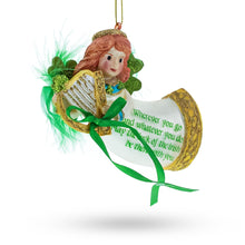 Load image into Gallery viewer, Celtic Irish Angel Glass Christmas Ornament