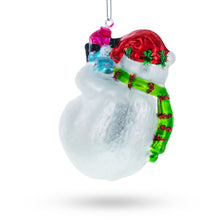 Load image into Gallery viewer, Polar Bear with Penguin Glass Christmas Ornament