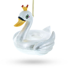 Load image into Gallery viewer, Regal Swan Floatie Queen Glass Christmas Ornament