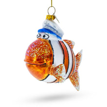 Load image into Gallery viewer, Captain Fish Glass Christmas Ornament