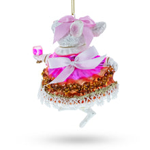 Load image into Gallery viewer, Mouse Toasting with Wine Glass Christmas Ornament