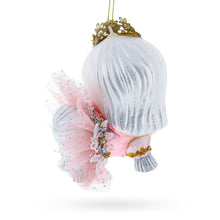 Load image into Gallery viewer, Bolonka Dog with Crown Glass Christmas Ornament