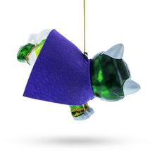 Load image into Gallery viewer, Super Dog in Green Mask Glass Christmas Ornament
