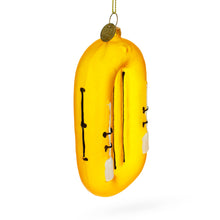 Load image into Gallery viewer, Yellow Rubber Boat Glass Christmas Ornament