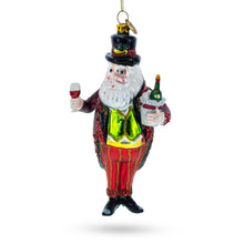 Load image into Gallery viewer, Sommelier Santa with Wine Glass Christmas Ornament