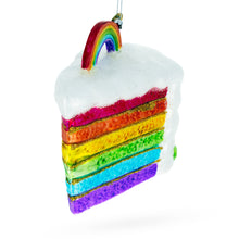 Load image into Gallery viewer, Vibrant Rainbow Layer Cake Glass Christmas Ornament