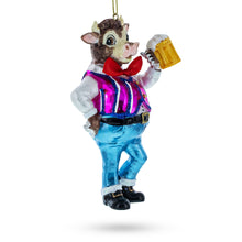 Load image into Gallery viewer, Bull Hoisting a Beer Glass Christmas Ornament