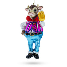 Load image into Gallery viewer, Bull Hoisting a Beer Glass Christmas Ornament