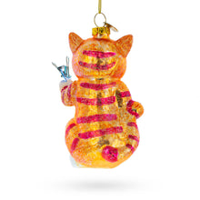 Load image into Gallery viewer, Cat Drawing a Self-Portrait Glass Christmas Ornament