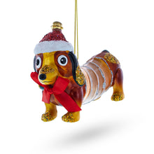 Load image into Gallery viewer, Retro Stretching Slinky Dog Glass Christmas Ornament