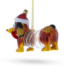 Load image into Gallery viewer, Retro Stretching Slinky Dog Glass Christmas Ornament