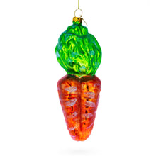 Load image into Gallery viewer, Orange Carrot Glass Christmas Ornament