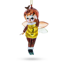 Load image into Gallery viewer, Adorable Little Bee Glass Christmas Ornament