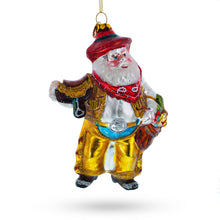 Load image into Gallery viewer, Wild West Santa Glass Christmas Ornament