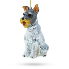 Load image into Gallery viewer, Schnauzer Sitting Pretty Glass Christmas Ornament