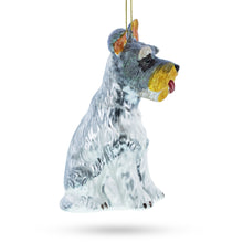 Load image into Gallery viewer, Schnauzer Sitting Pretty Glass Christmas Ornament