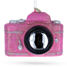 Load image into Gallery viewer, Vintage Pink Camera Glass Christmas Ornament