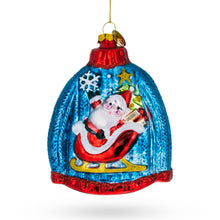 Load image into Gallery viewer, Sweater with Santa with Sleigh Glass Christmas Ornament
