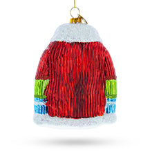 Load image into Gallery viewer, Jacket With Santa and Reindeer Glass Christmas Ornament