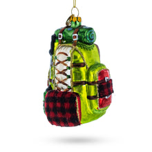 Load image into Gallery viewer, Globetrotter's Travel Backpack Glass Christmas Ornament
