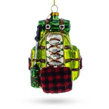 Load image into Gallery viewer, Globetrotter's Travel Backpack Glass Christmas Ornament