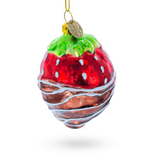 Load image into Gallery viewer, Chocolate-Dipped Strawberry Glass Christmas Ornament