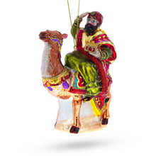 Load image into Gallery viewer, Wiseman Riding a Camel Glass Christmas Ornament