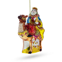 Load image into Gallery viewer, Wiseman on a Camel Glass Christmas Ornament