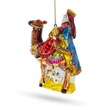 Load image into Gallery viewer, Wiseman on a Camel Glass Christmas Ornament