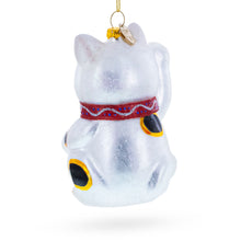 Load image into Gallery viewer, Japanese Lucky Maneki Cat Glass Christmas Ornament