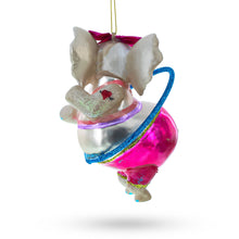 Load image into Gallery viewer, Circus Elephant Balancing Hula Hoop Glass Christmas Ornament