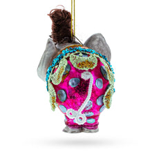 Load image into Gallery viewer, Circus Elephant Performing Tricks Glass Christmas Ornament