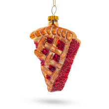 Load image into Gallery viewer, Cherry Pie Slice Glass Christmas Ornament