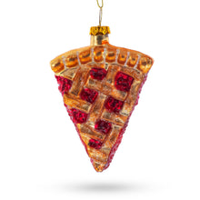 Load image into Gallery viewer, Cherry Pie Slice Glass Christmas Ornament