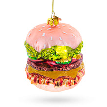 Load image into Gallery viewer, Double Cheeseburger Glass Christmas Ornament