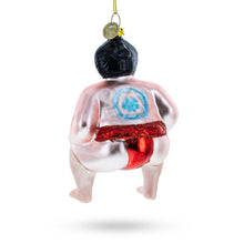 Load image into Gallery viewer, Sumo Wrestler Glass Christmas Ornament