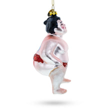 Load image into Gallery viewer, Sumo Wrestler Glass Christmas Ornament