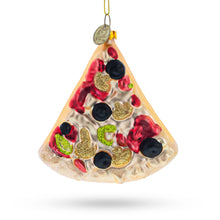 Load image into Gallery viewer, Slice of Pepperoni Pizza Glass Christmas Ornament