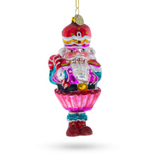 Load image into Gallery viewer, Nutcracker with Cupcake Glass Christmas Ornament