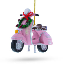 Load image into Gallery viewer, Retro Scooter with Festive Wreath Christmas Ornament