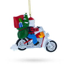 Load image into Gallery viewer, Santa on Festive Motorcycle Resin Christmas Ornament