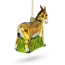 Load image into Gallery viewer, Donkey with Festive Decorations Glass Christmas Ornament